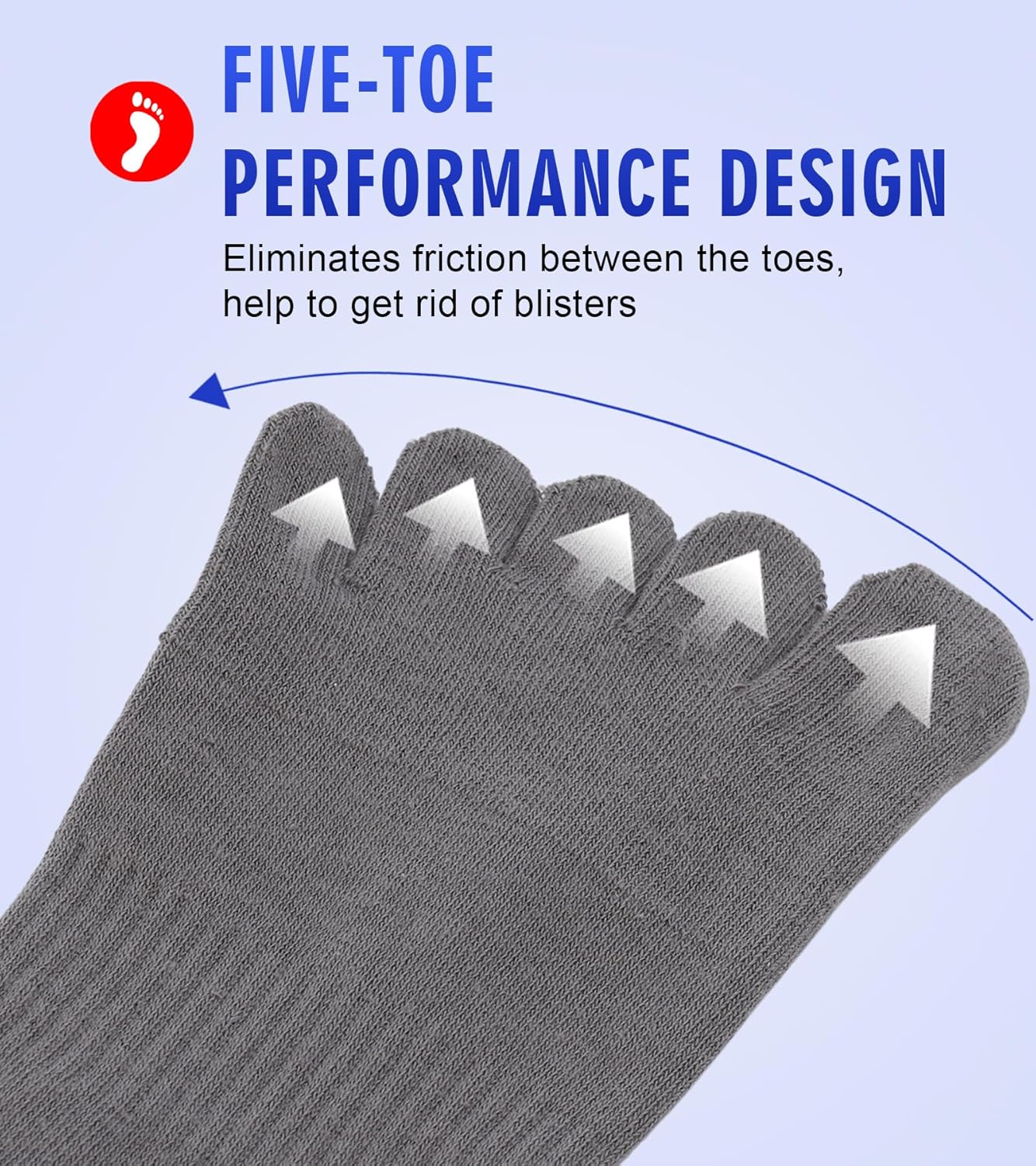 Women Toe Socks 5 Finger Cotton Wicking Athletic 6 Pack 3 Pack - Image 5