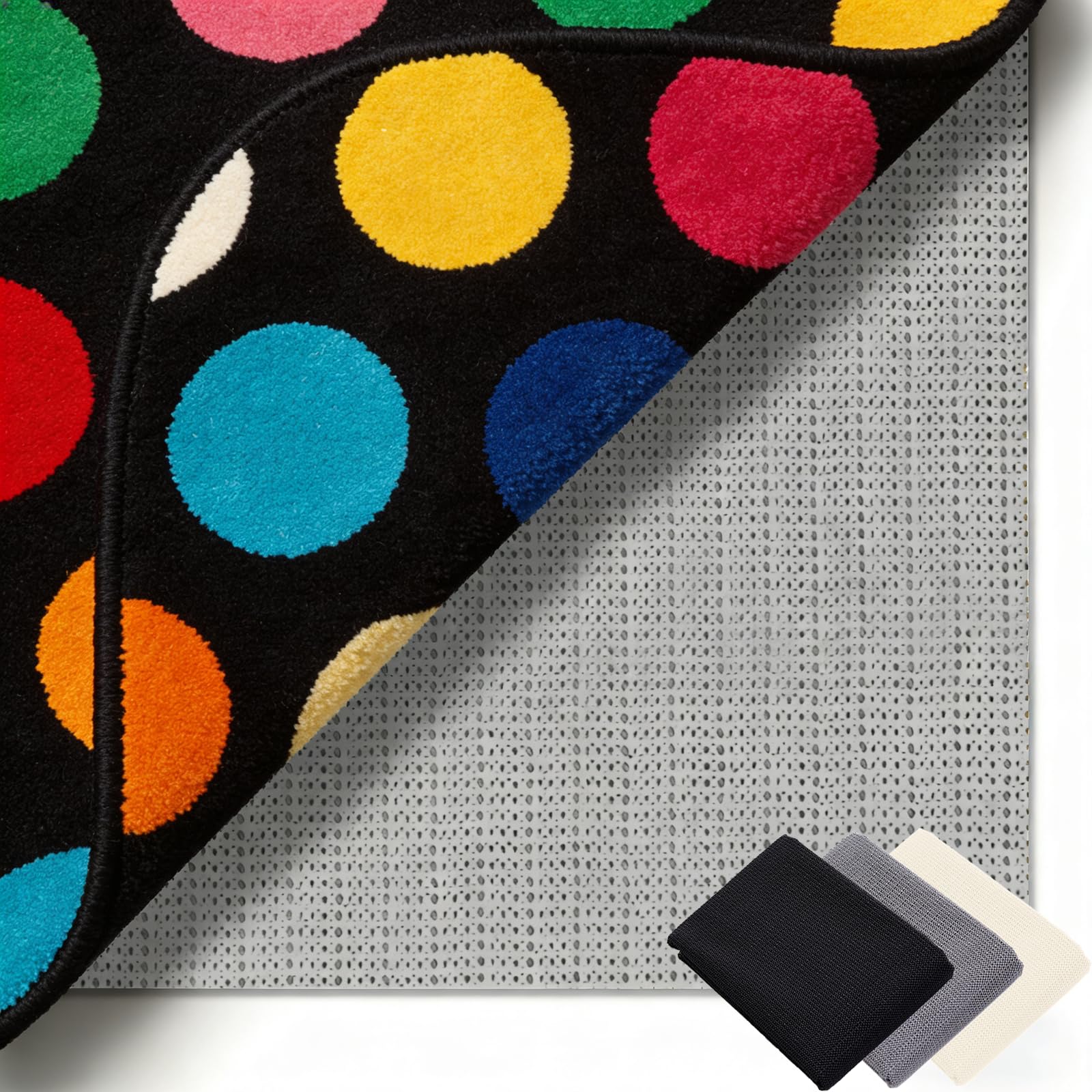 Antiscivolo Tappeto 120 x 280 cm Riutilizzabile, Inodore, Tagliabile, Lavabile e Personalizzabile Nelle Dimensioni, Sottotappeto Antiscivolo in PVC Perr Moquette, grigio marrone