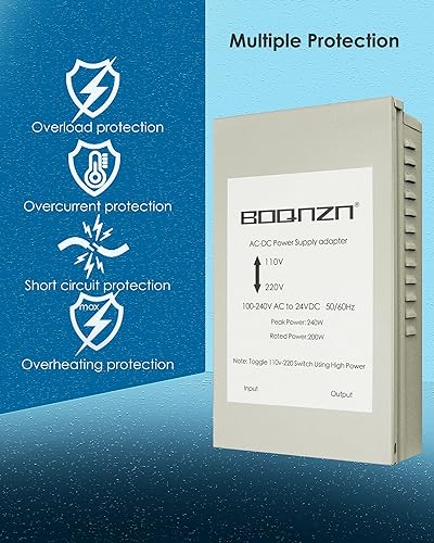 Miniatura 4 de Adaptador de fuente de alimentación AC-CC, transformador de 100-240VCA a 24VCC 200W, transformador de bajo voltaje impermeable, convertidor de uso