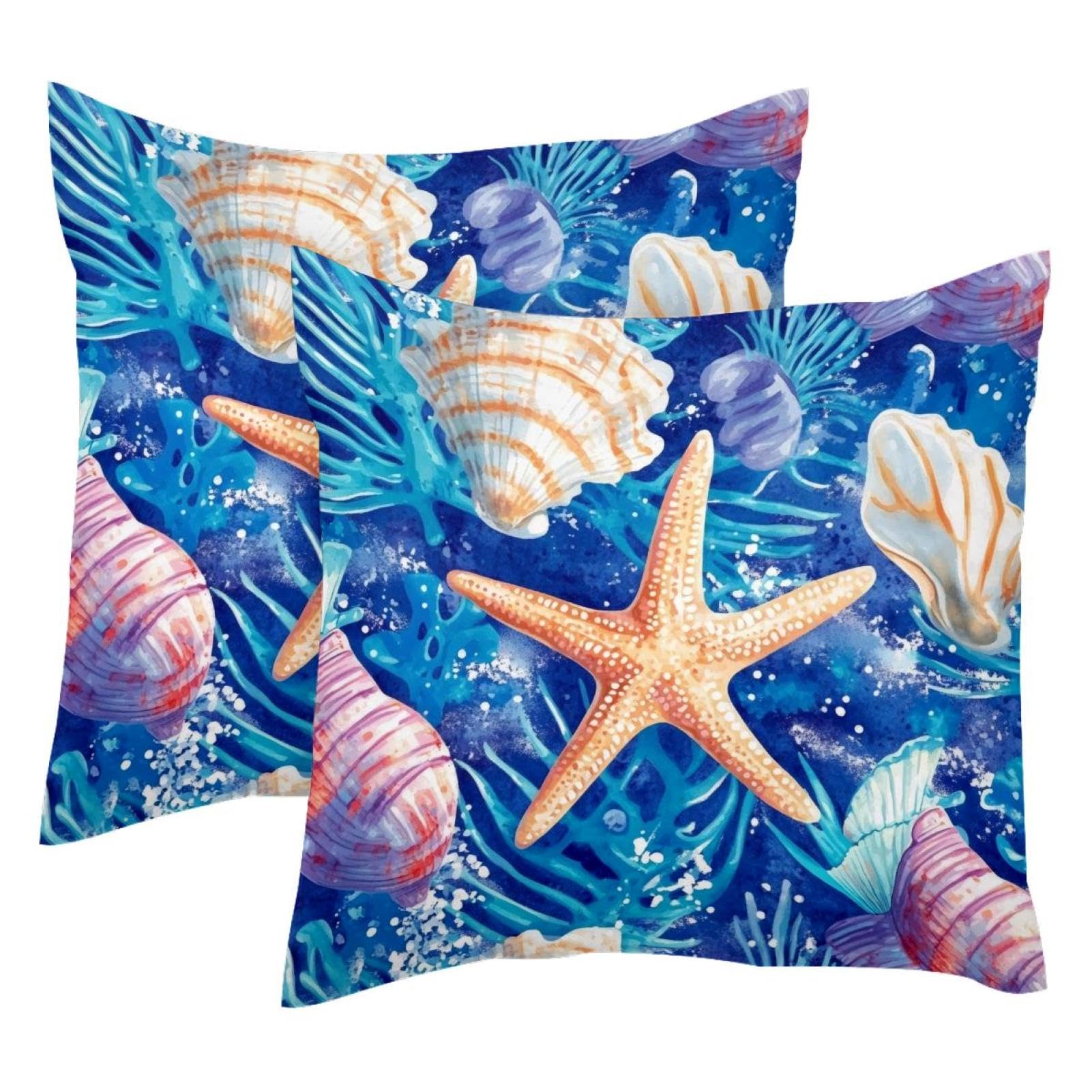 Housses de coussin velours 50x50 cm motif marin pour rénover votre canapé