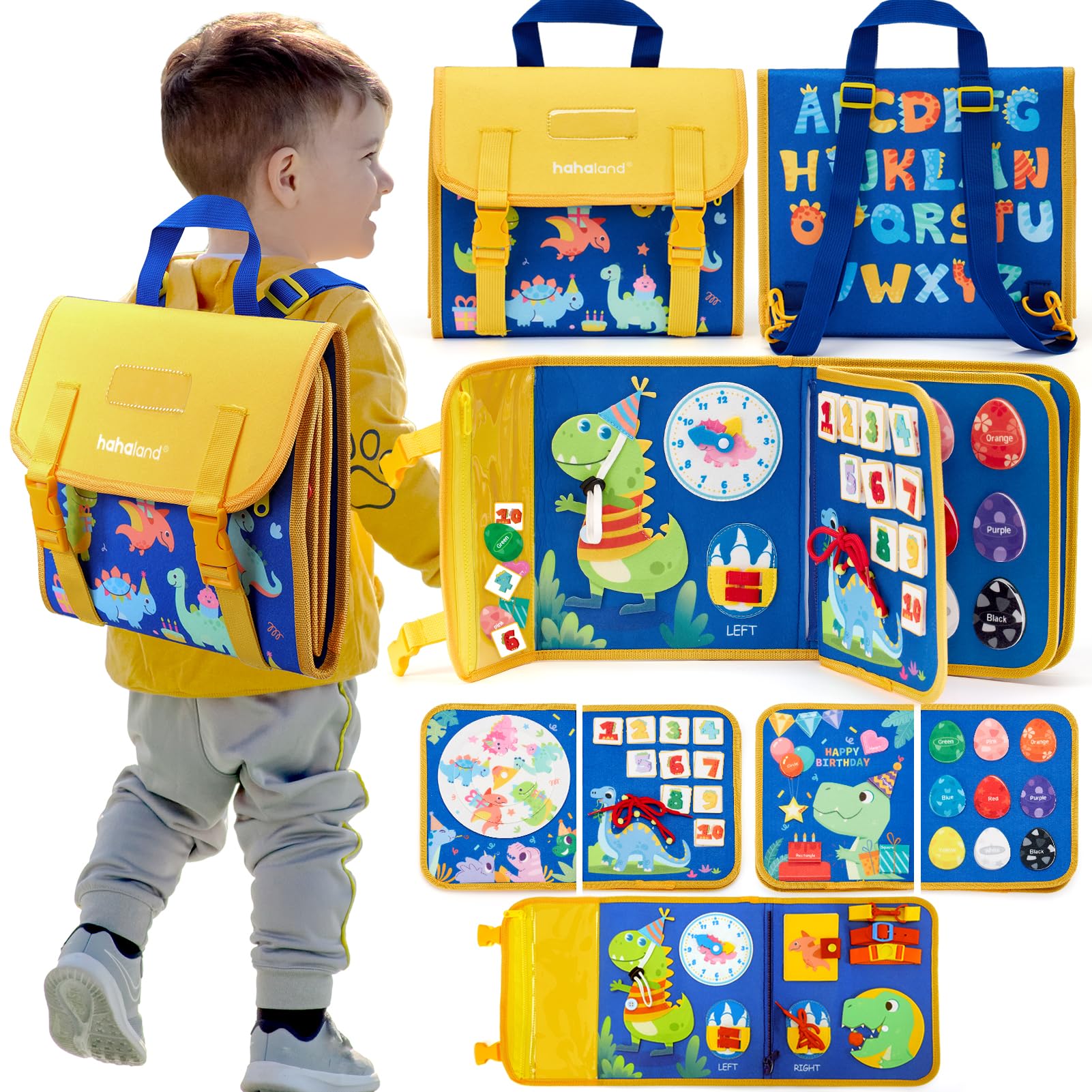 hahaland Busy Board Montessori 2 3 Anni - Pannello Sensoriale con 18 attività in 1 Giochi Educativo per Bambini Regalo Bambino