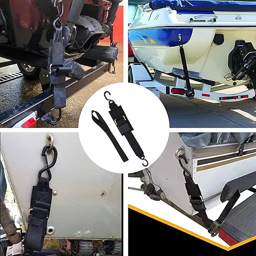 Miniatura 6 de Correas de amarre para popa con ganchos de cierre y accesorios de bucle suave, correas de seguridad ajustables con hebilla de liberación rápida para