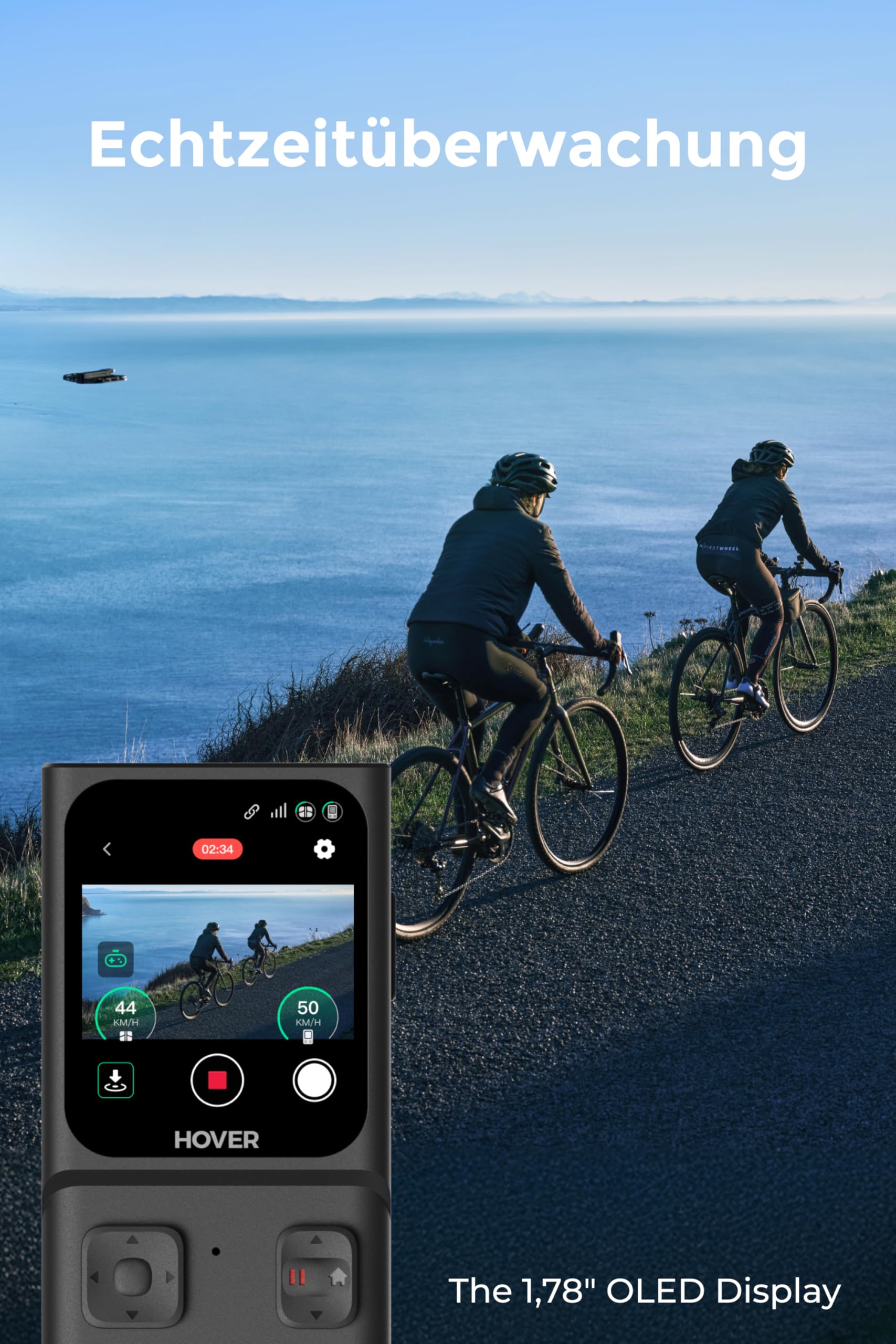 HOVERAir Beacon & Joystick Set – Leichter Bewegungskontroller mit Echtzeit-Anzeige und sicheren Flugfunktionen für Radfahren, Reisen und Outdoor-Aufnahmen