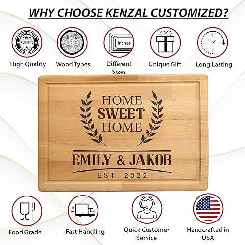 Miniatura 5 de Personalized Cutting Board Gift for Christmas, Home Owner Couple Gift Ideas, Customized Home Sweet Home Bamboo Cutting Board Gift for First Home