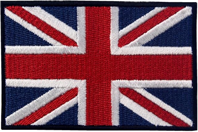 British Union Jack Embroidered Flag Emblem UK Great Britain Applique Iron On Sew On Patch