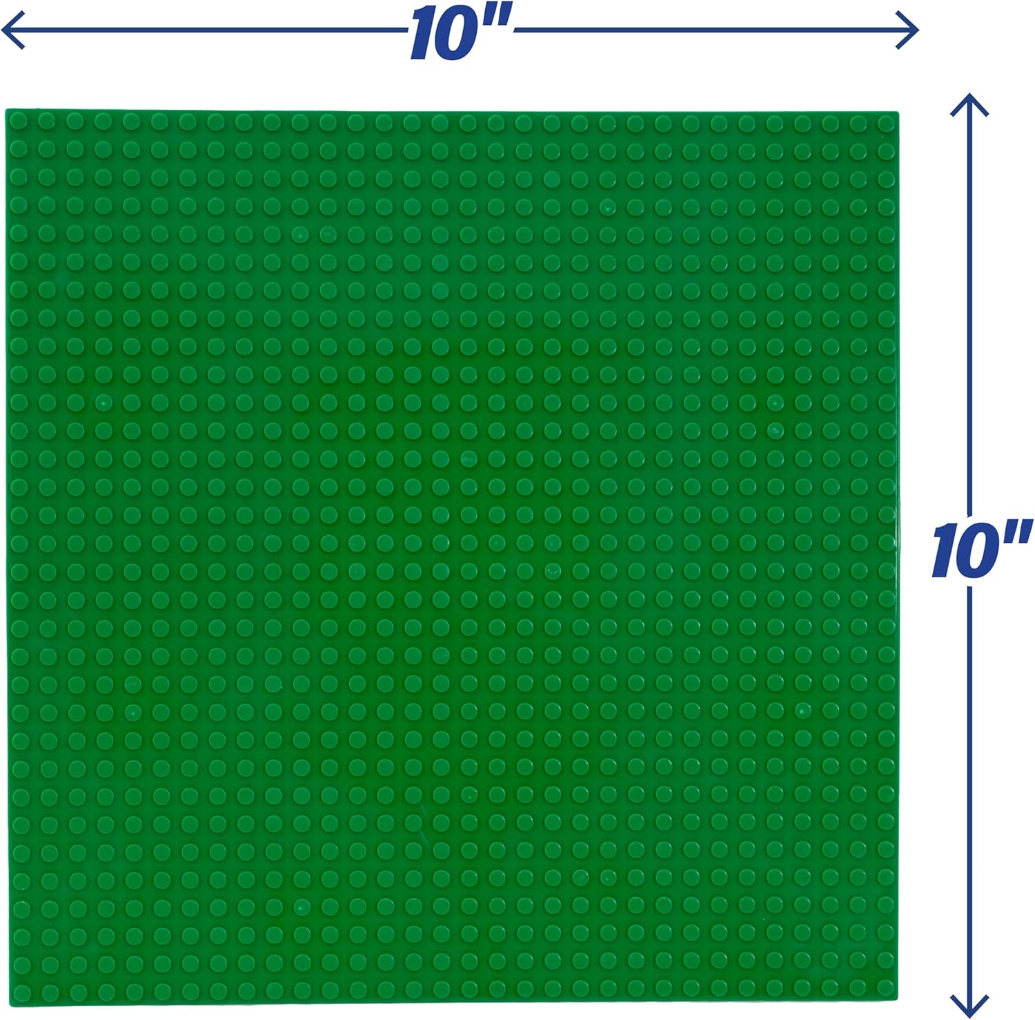 Classic Baseplates for Building Bricks - Set of 4 Large Green 10"x10" Building Plates- Dual Connectivity, Build on Both Sides - Compatible, Tight Fit w Major Brands- STEM Creative Toy & Kids Bday Gift