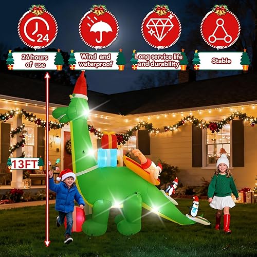 Vista 61 de Decoraciones inflables de Navidad de 10 pies, Papá Noel de Navidad con caramelo con luz LED para fiestas de Navidad en interiores, exteriores