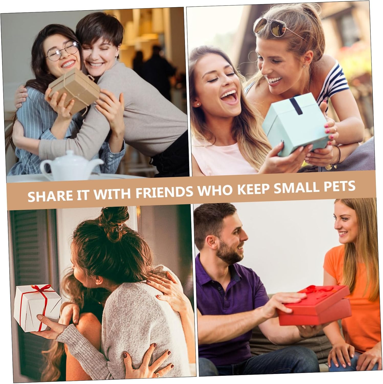 YARNOW Cute Bunny Ears Pet Bed Guinea Pig Hideout Wooden Structure Safe for Small Animals