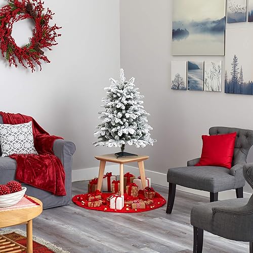 Miniatura 7 de Nearly Natural Árbol de Navidad artificial de abeto de Carolina del Norte de 3 pies con 150 luces blancas cálidas y 545 ramas flexibles