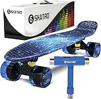 Vista 20 de Skatro - Monopatín modelo mini cruiser. Tablero de plástico de estilo retro de 22 x 6 pulgadas.Viene completo.