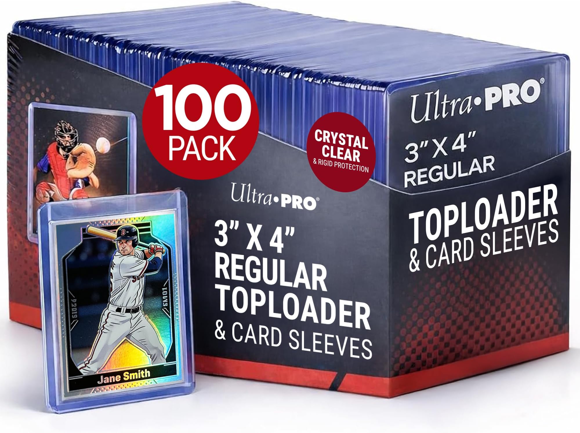 Ultra PRO 3" x 4" Clear Regular Top Loaders For Cards With Card Sleeves Bundle Standard Size 100ct Baseball Card Sleeves Trading Card Sleeve Baseball Card Protectors Toploader Card Protectors