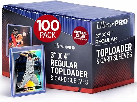 Ultra Pro 3" x 4" Toploaders and Clear Sleeves for Collectible Trading Cards includes 100 toploaders and 100 sleeves