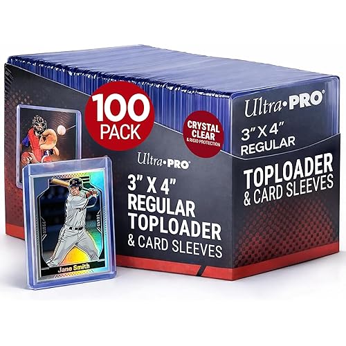 Ultra PRO 3" x 4" Clear Regular TopLoaders For Cards With Card Sleeves Bundle Standard Size 100ct Trading Baseball Toploader Card Sleeve Protectors