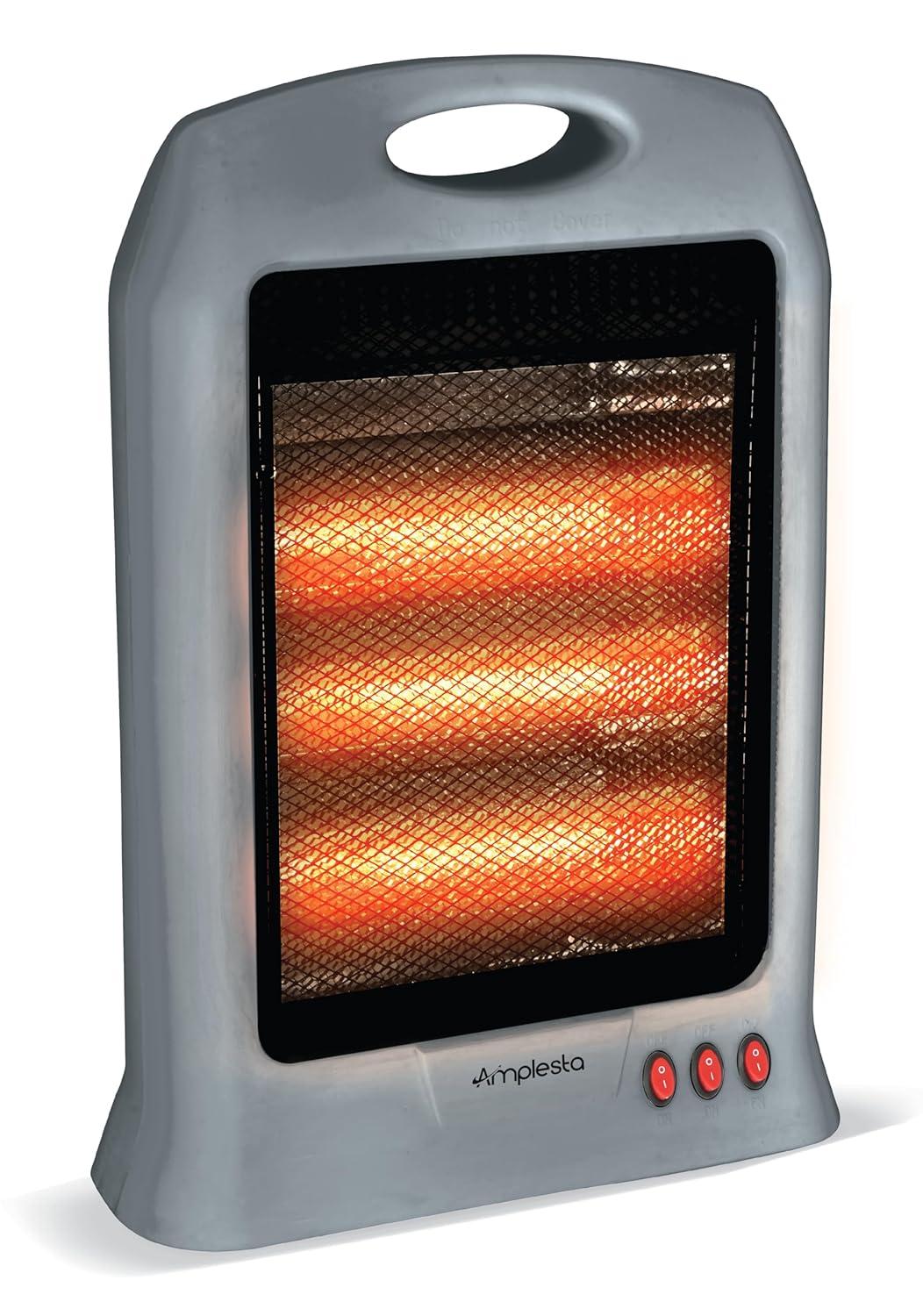 Amplesta Blaze+ 1200W Halogen Room Heater | Easy to Handle, Shockproof & Tip-Over Protection | Noiseless Operation | 3 Heat Settings | ISI Approved Heater for Home & Office | 1-Year Warranty