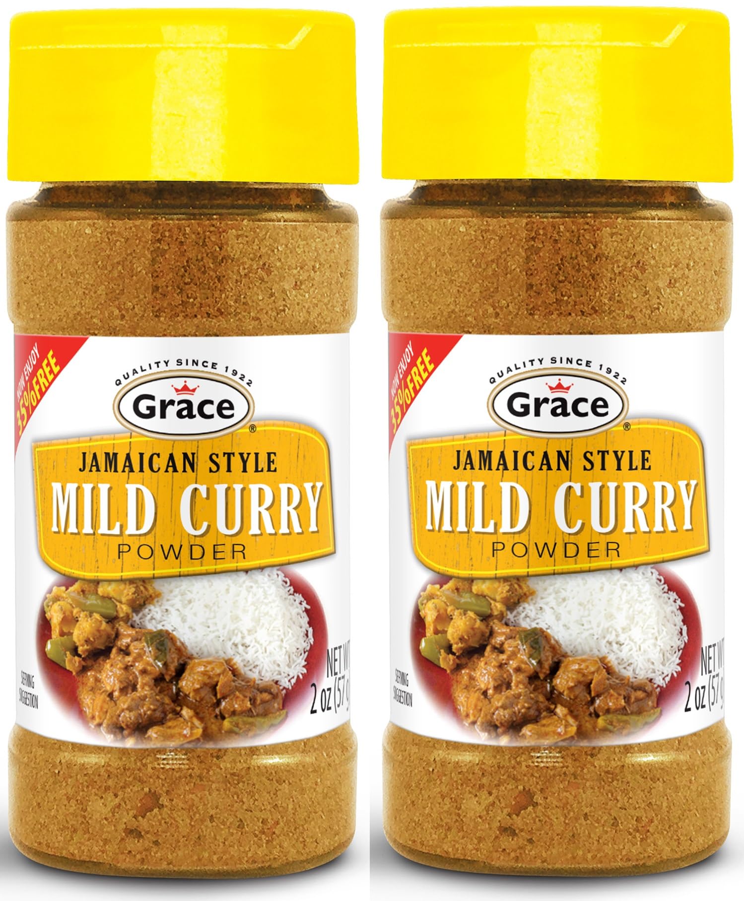 Grace Jamaican Style Mild Curry Powder 2oz Pack Authentic