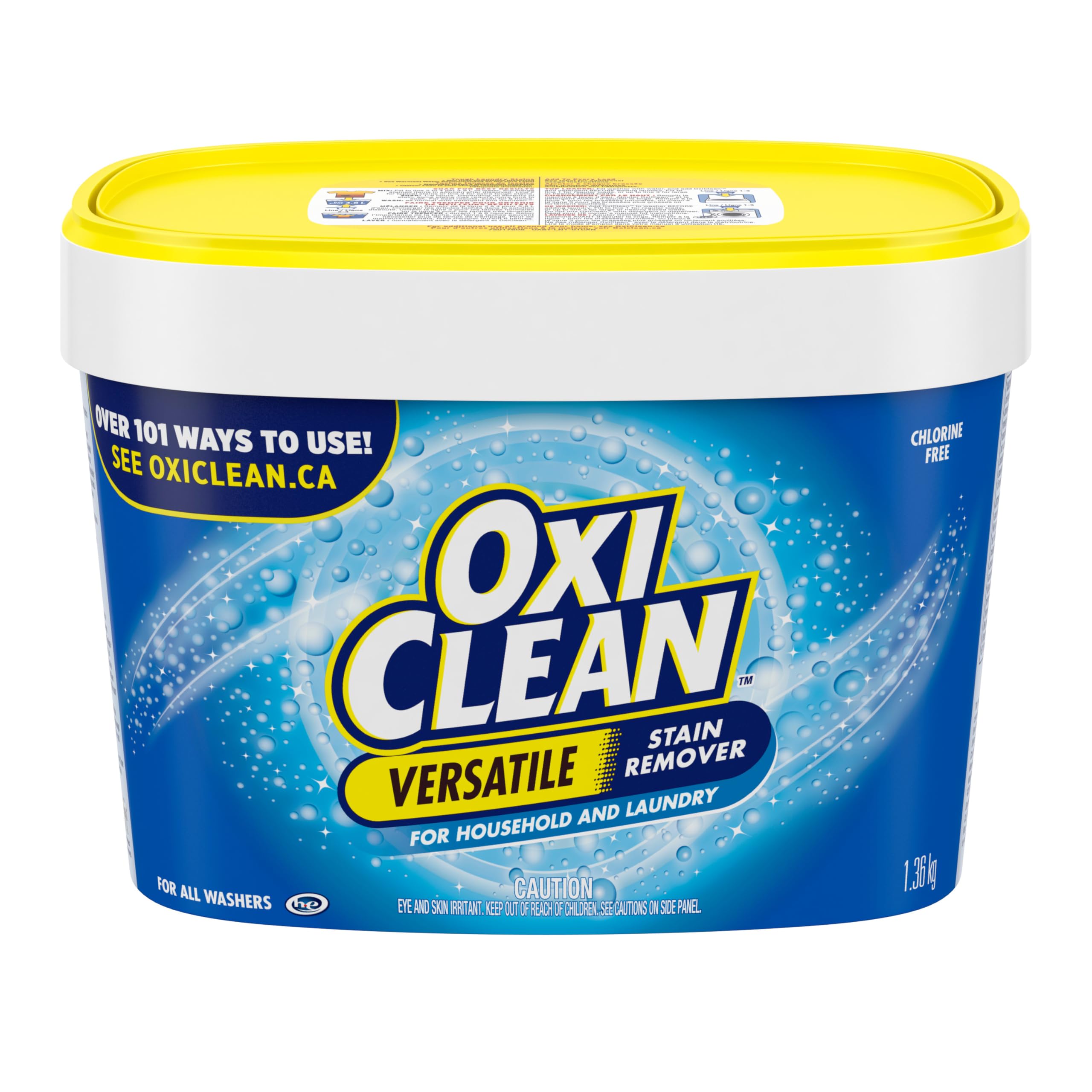 OxiClean All-Purpose Stain Remover Powder for Household, Laundry, Carpet, and Upholstery - Colour Safe, Chlorine Bleach Free, 1.36 kg