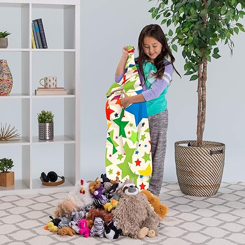 Miniatura 29 de Posh Funda de Silla Puf Rellenable para Almacenamiento de Animales de Peluche para Niños - Organizador de Juguetes Infantiles, Grande-38 - Lona