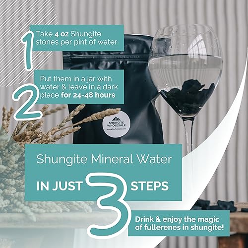 Miniatura 5 de Juego de piedras de shungita cruda para purificación de agua  Auténticos cristales crudos negros de shungita al por mayor  Filtro de purificación de