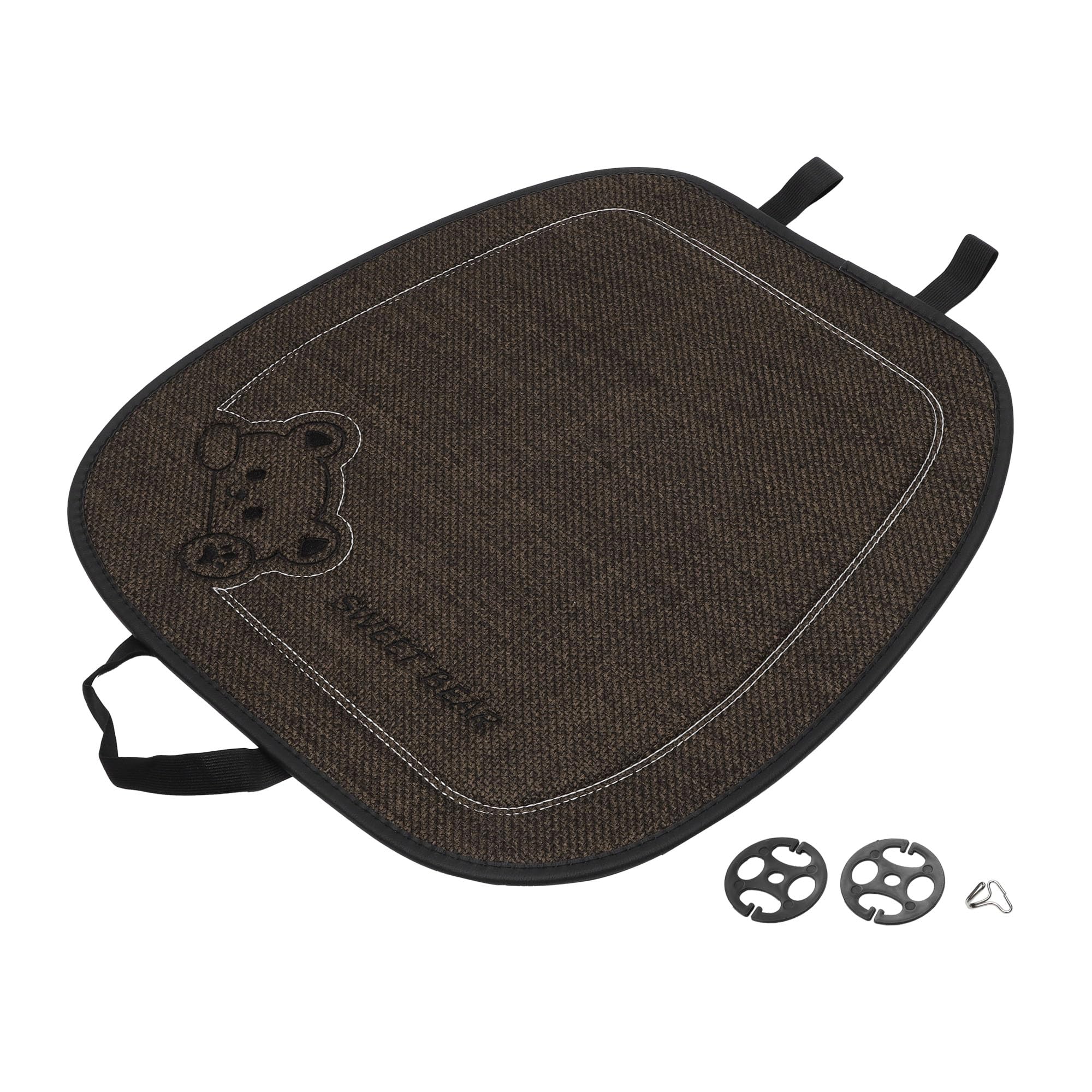 Coussin de siège de voiture en lin marron 48x49cm universel pour le confort de conduite au quotidien