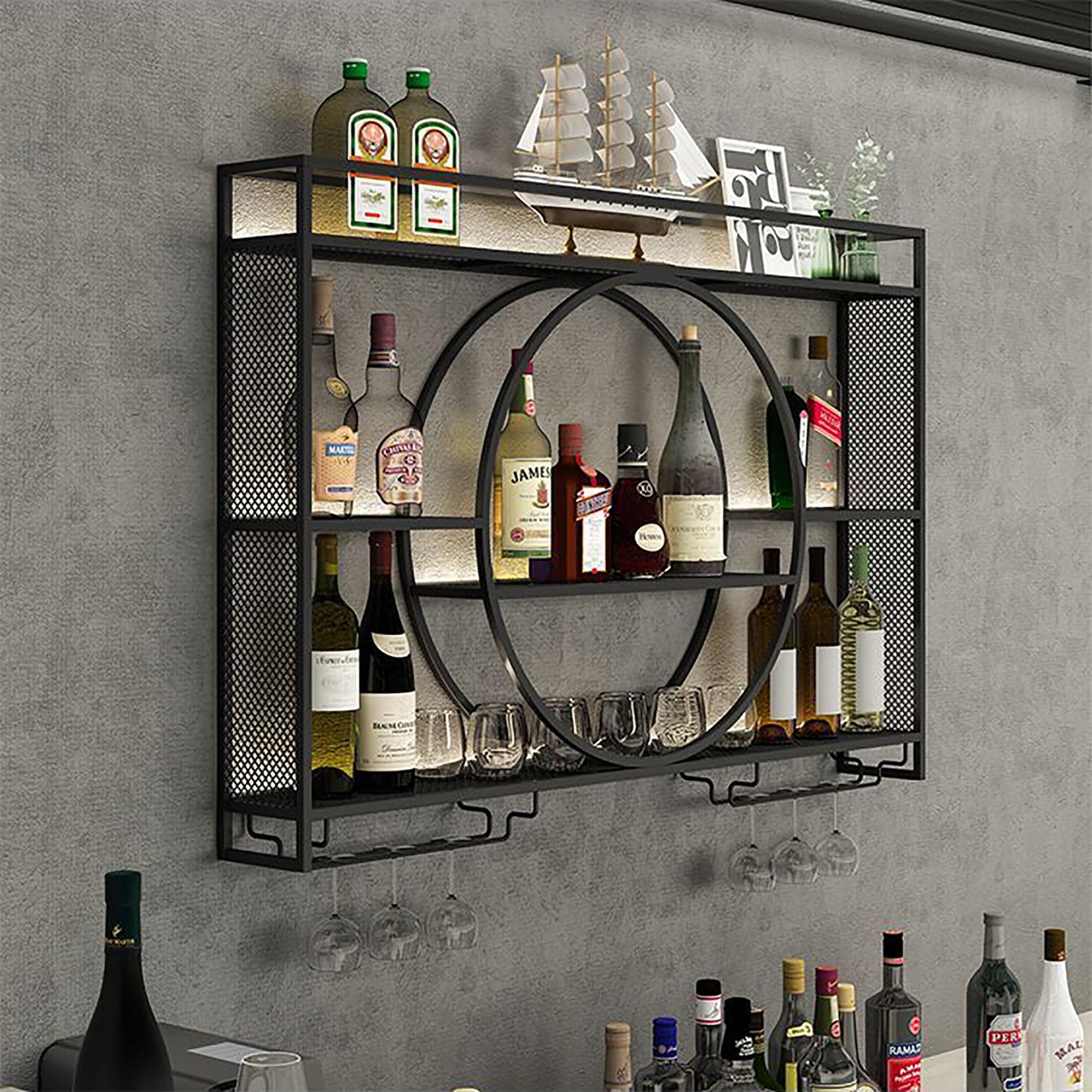 Casier à vin rond à 3 couches pour libérer de l'espace au sol dans votre cuisine