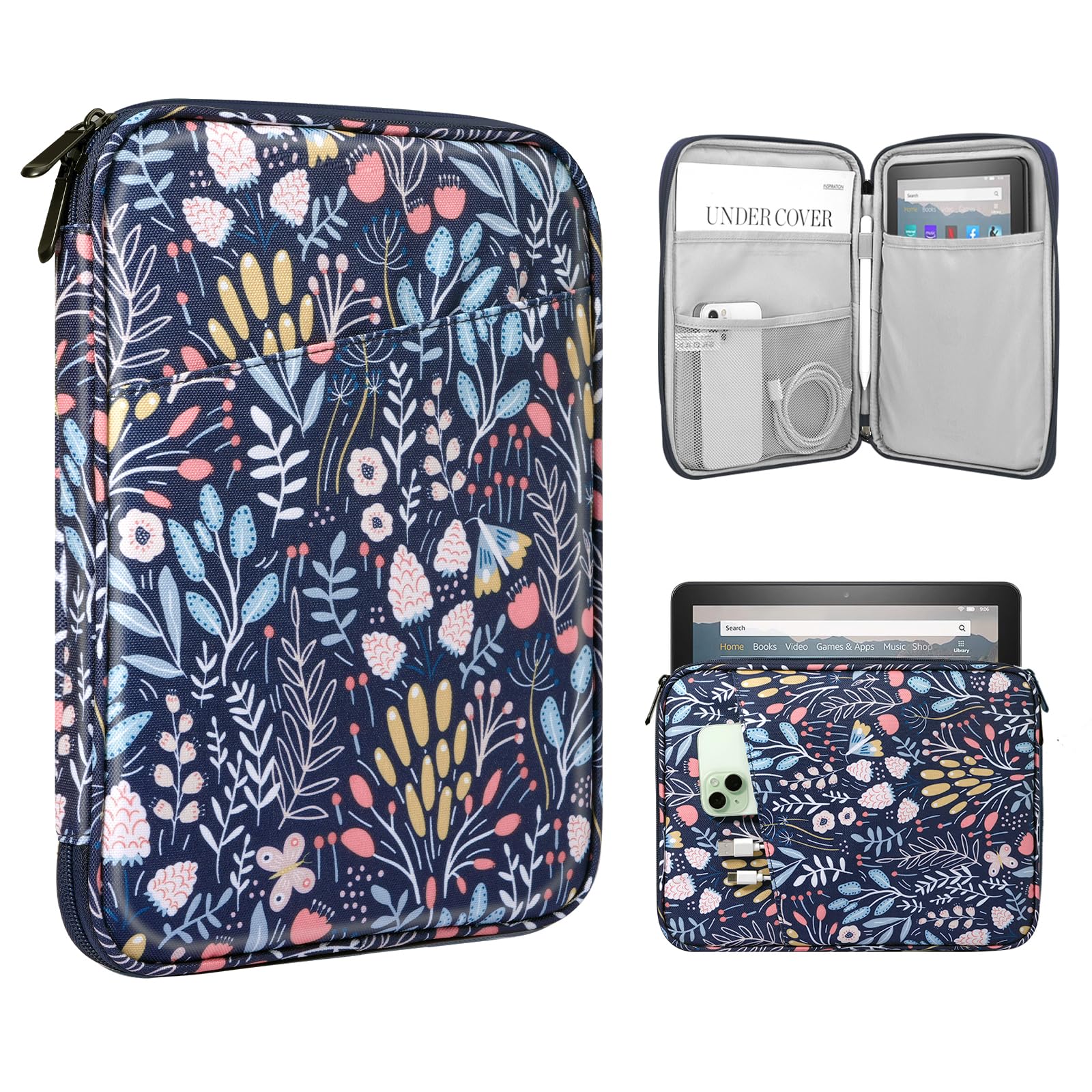 TiMOVO 8-9 Inch Tablet Sleeve for iPad mini, Colorful Flower
