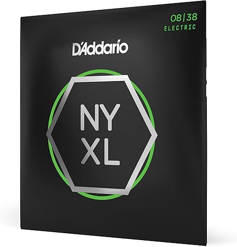 Miniatura 33 de Cuerdas para Guitarra Eléctrica D'Addario, NYXL Chapadas en Níquel, NYXL1046, Calibre Ligero Regular 10-46, Juego de 6 Cuerdas, Paquete de 1