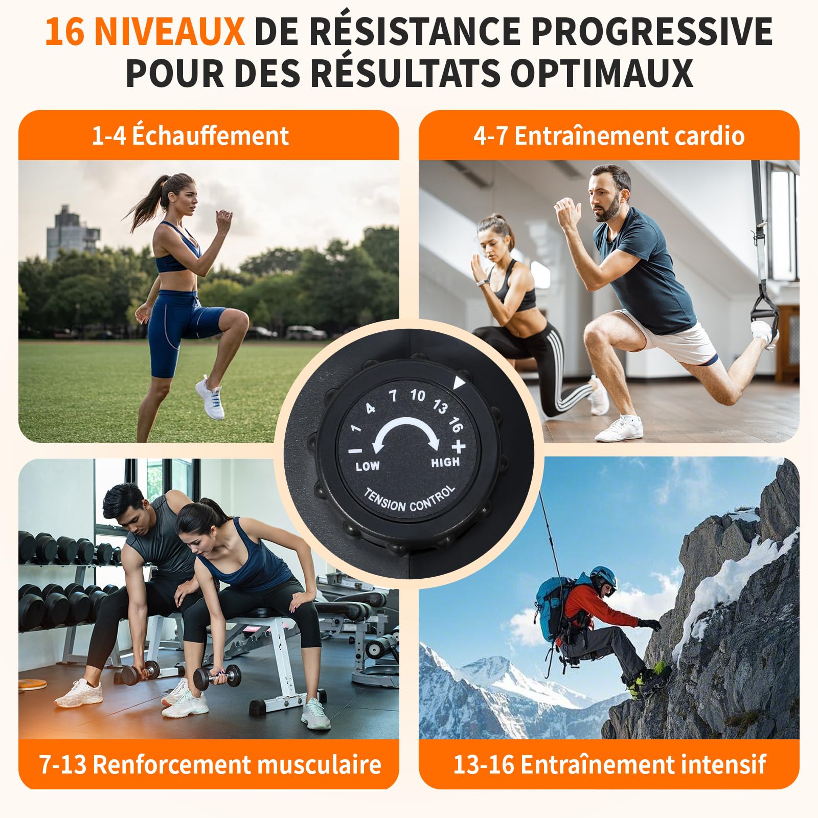 Vélo d'Appartement, Vélo Couché Semi-allongé Magnétique avec 16 Niveaux de Résistance Réglables, Vélo de Fitness avec Écran LCD, Poignées de Fréquence Cardiaque, Capacité de Charge de 100 kg