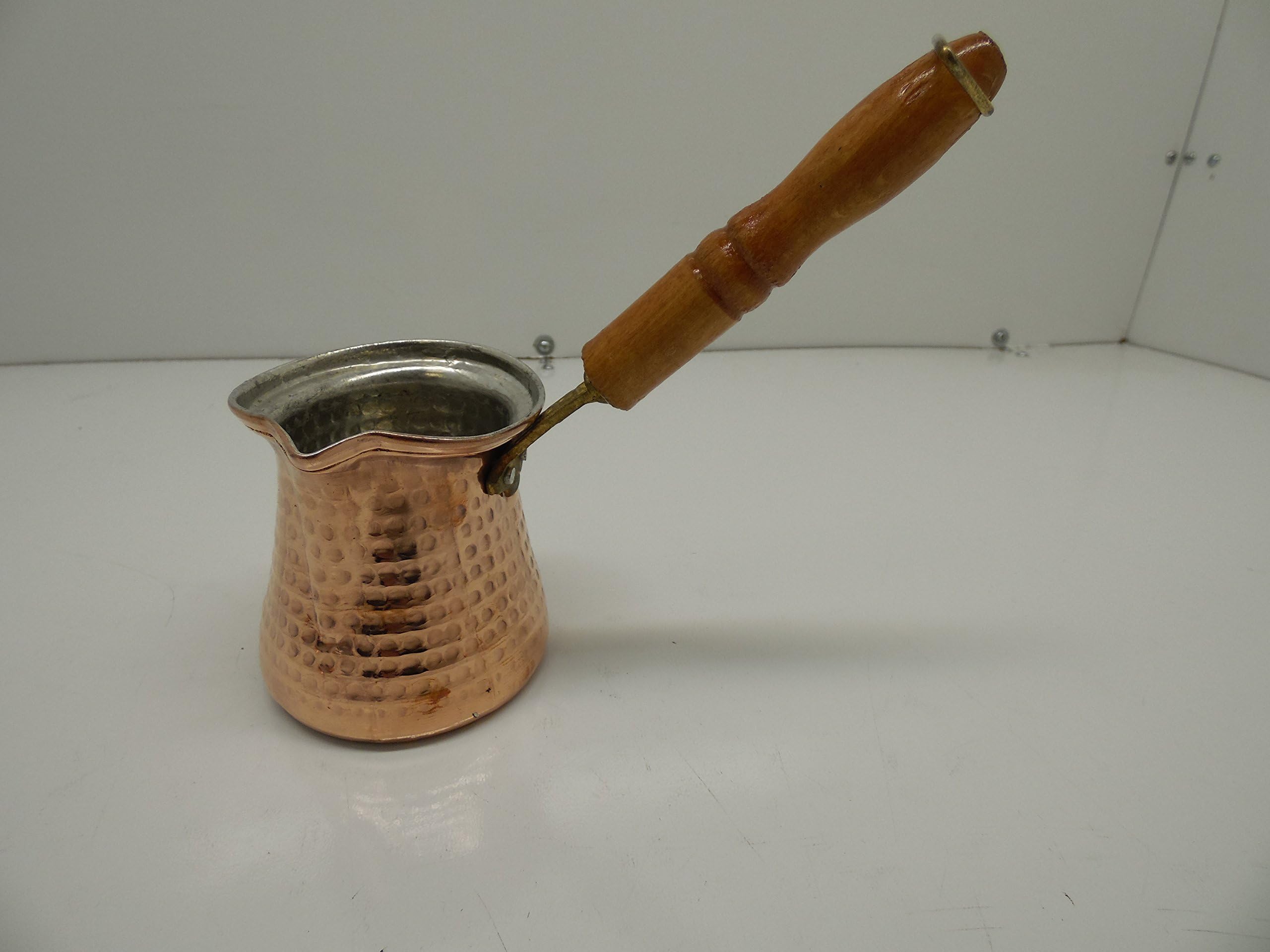 TCD 1 X Turkish Coffee Pot (cezve/ibrik) with Wooden Handle, Good for 3 People INC