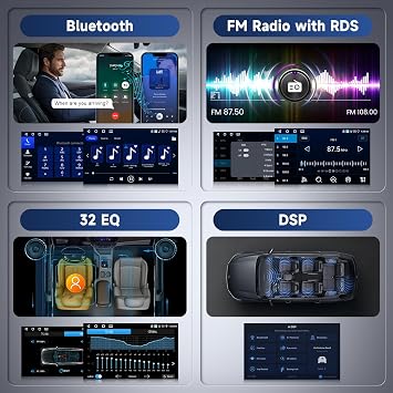 Hodozzy 4G+64G Android Car Stereo for VW T5 Golf 4 Bora Polo Passat B5 Jetta Seat Peugeot 307 Ford Galaxy, 7 Inch Touchscreen with Carplay Android Auto GPS Wifi Bluetooth FM/RDS DSP Canbus Camera