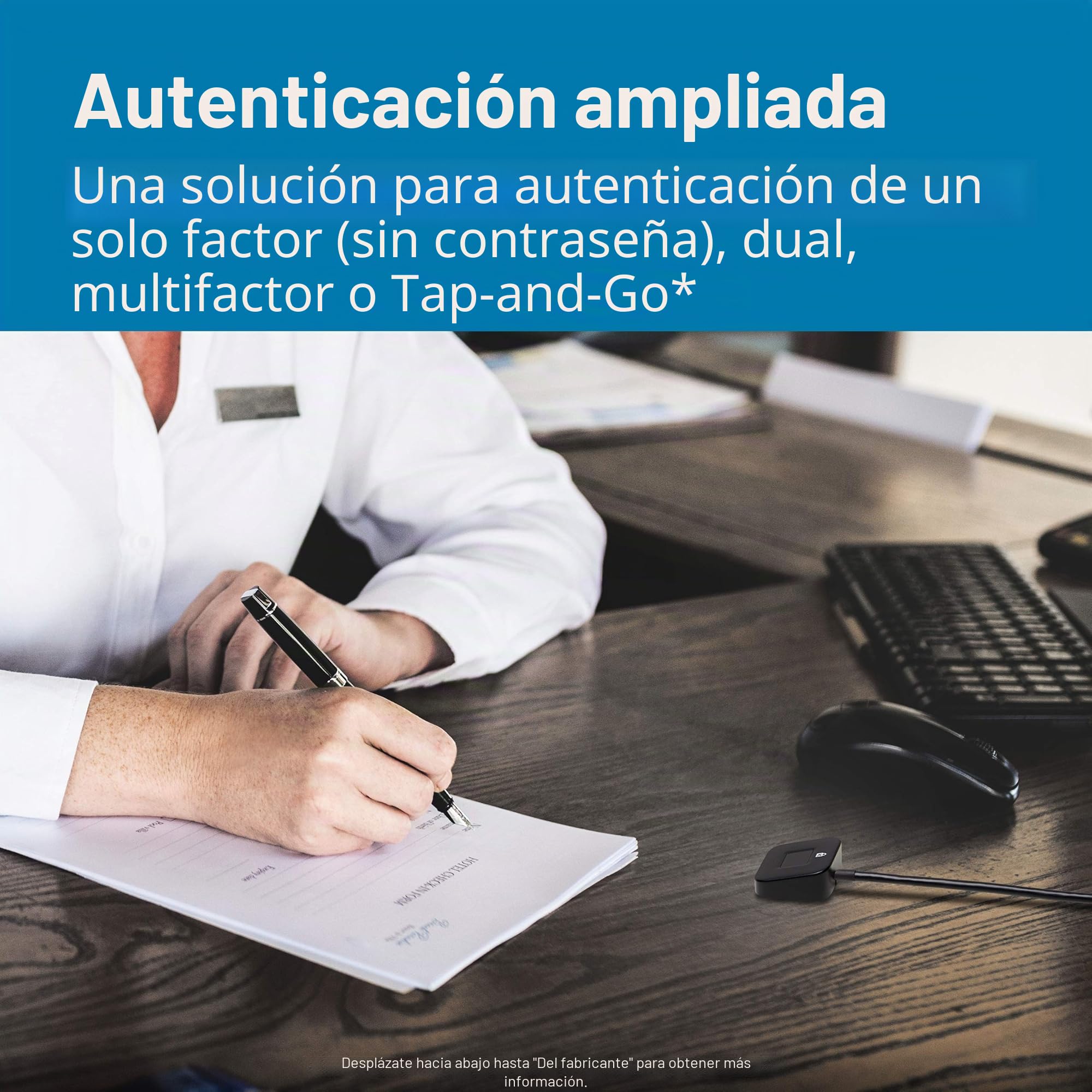 Kensington K62330WW - Lector de Huellas Dactilares de Sobremesa VeriMark, USB para PC, Portátil, Escáner Biométrico de Huellas Dactilares con Lectura de 360° Compatible con Windows 11/10 Hello | Autenticación biométrica de huellas dactilares, lector de id