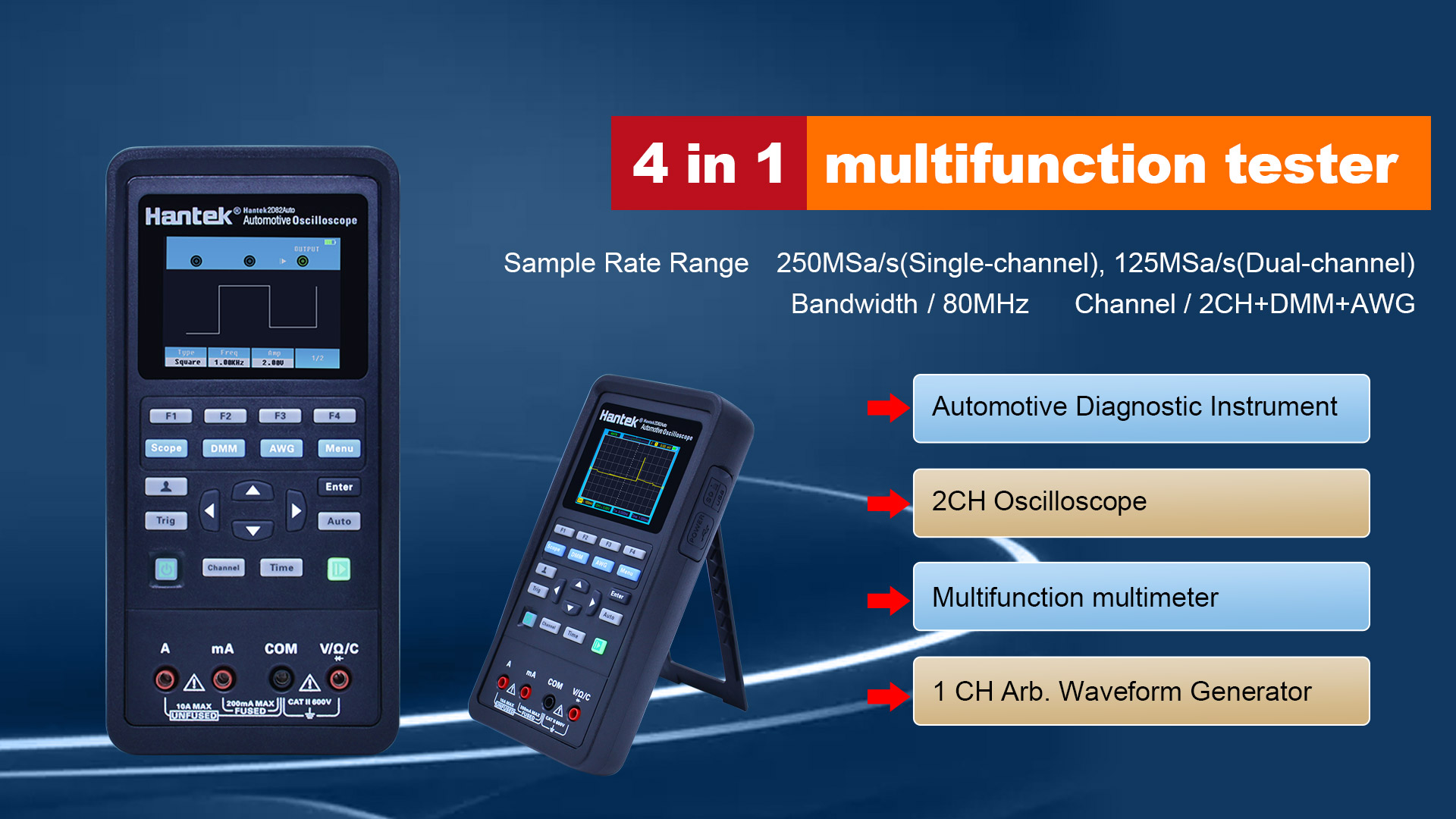 Hantek 4 in 1 Automotive Diagnostic USB oscilloscope 2 Channel