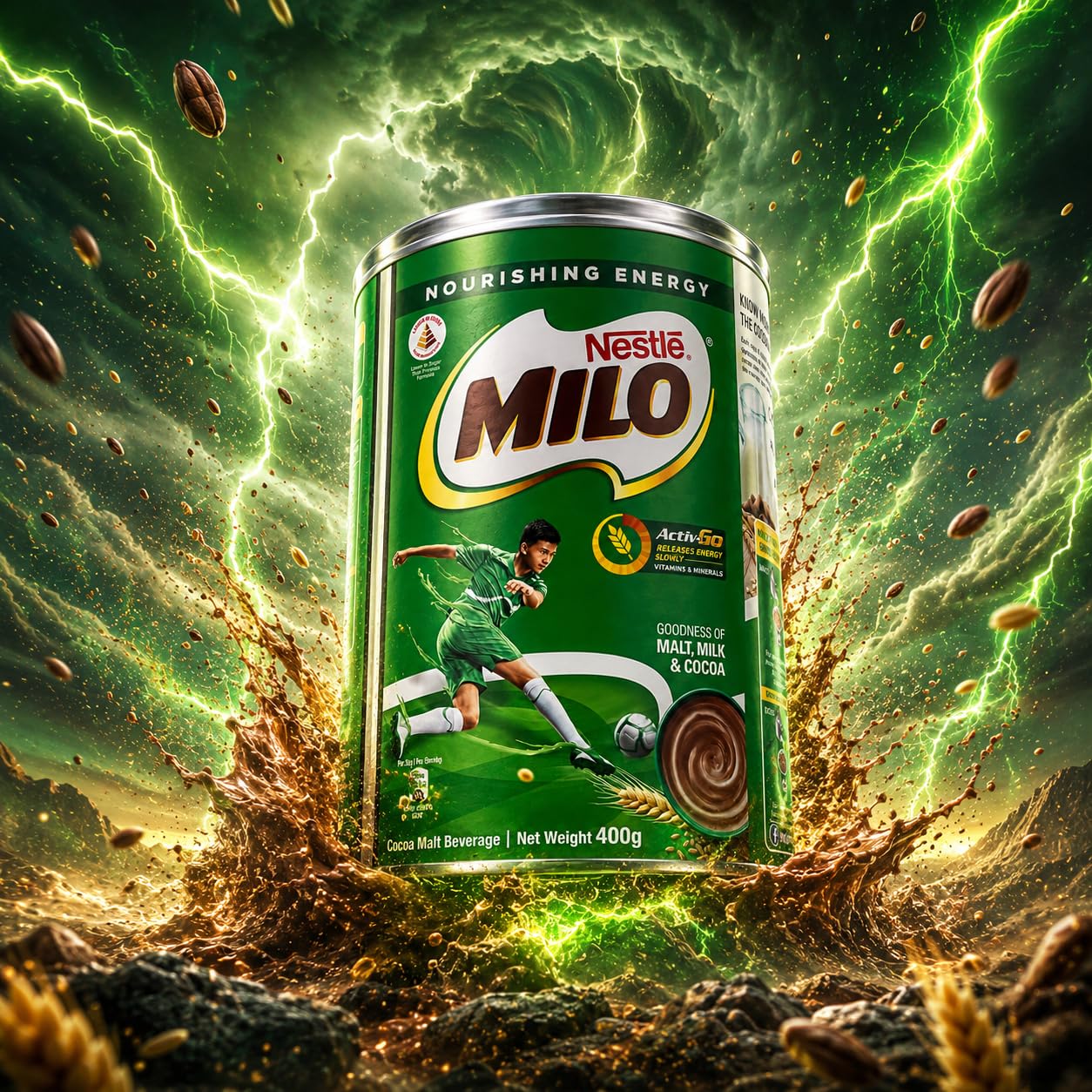 Milo Bebida Instantánea de Chocolate (África) Paquete de 1 x 400 Gr 400 g