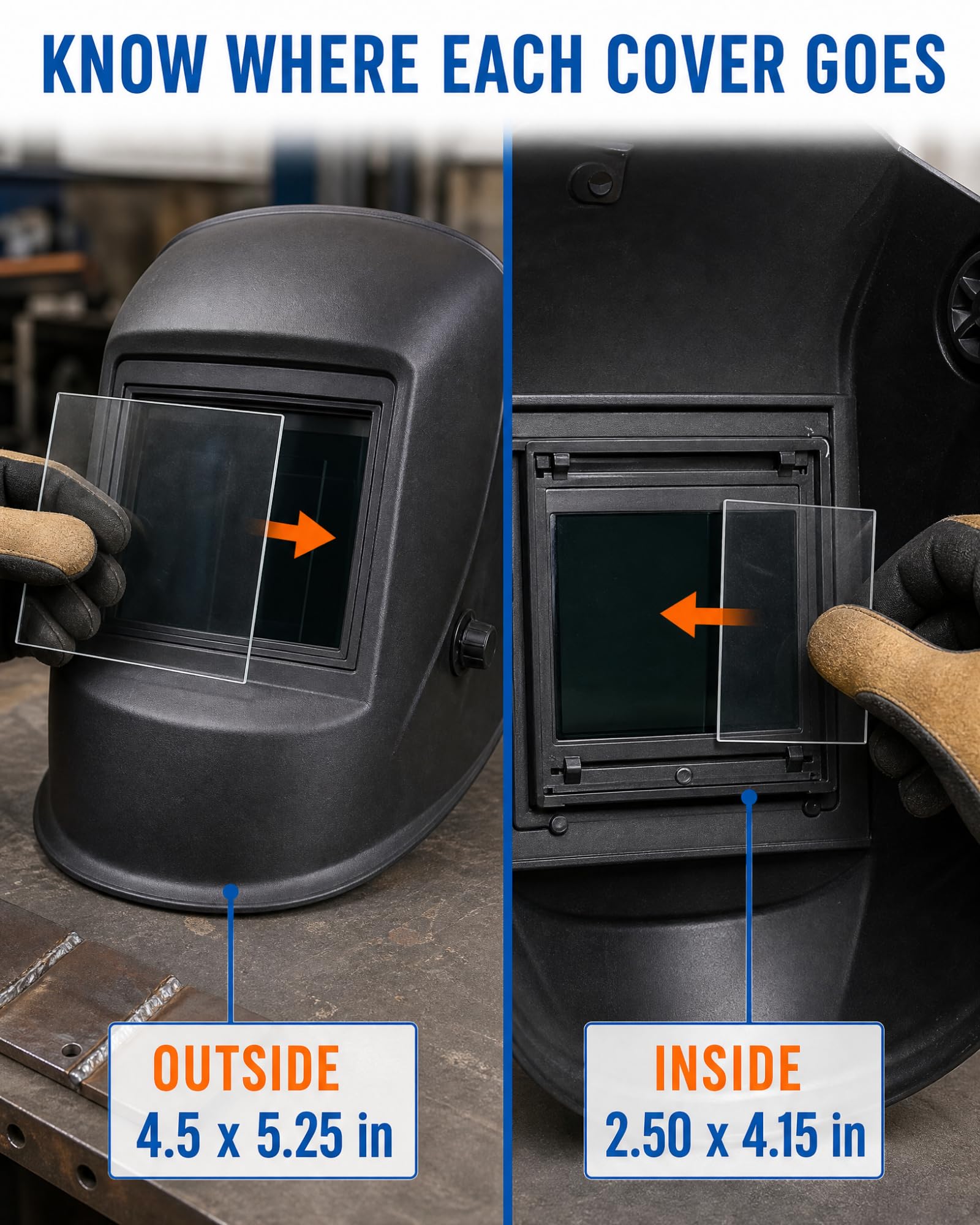 Juego de 12 lentes de repuesto para casco de soldadura de la serie Inventor (parte 770858) – Cubiertas protectoras interiores y exteriores de policarbonato transparente – Compatible con los modelos