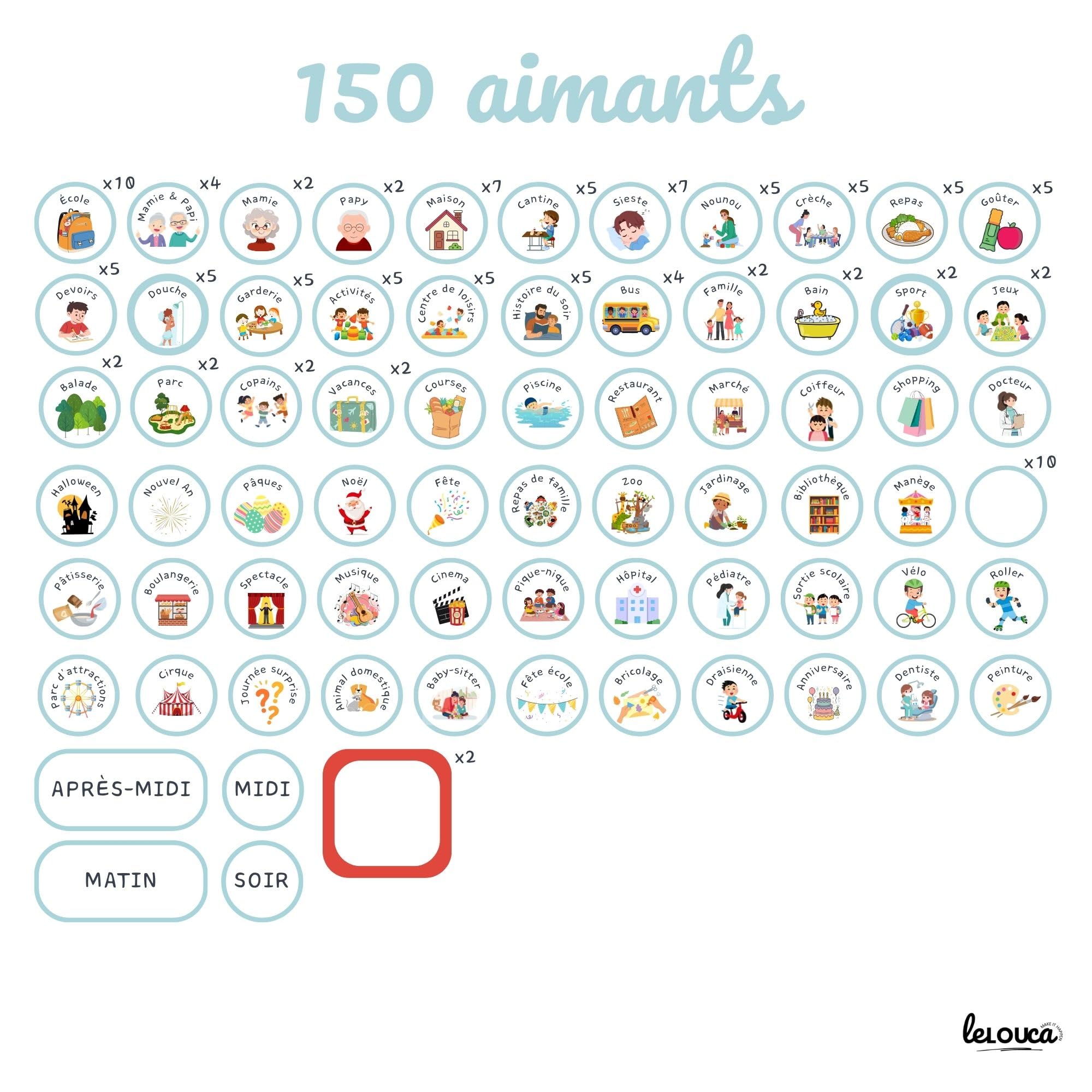 Semainier Enfant – Tableau de Routine Magnétique Montessori – Planning de Semaine – 150 Aimants, Cartes de Jeu, Stylo Effaçable – Autonomie et Organisation