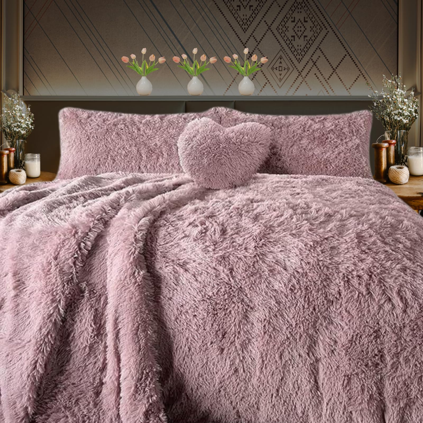 Parure de lit polaire chaude motif scape pour des nuits douillettes