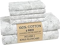 Vista 29 de Casa Platino Juego de sábanas tamaño Queen – Sábanas 100% algodón tamaño Queen refrescantes con 4 fundas de almohada, sábana bajera de bolsillo