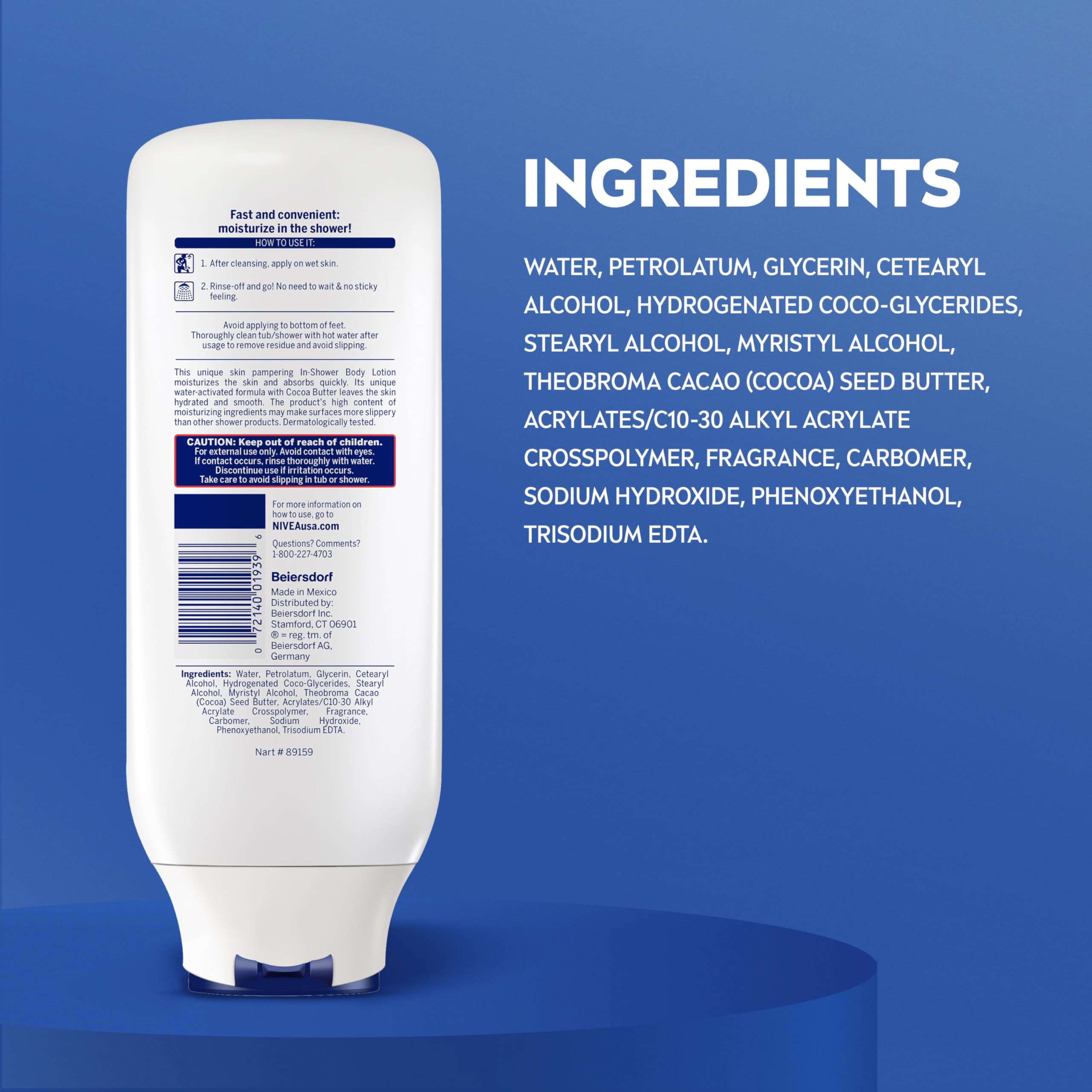 Amazon | Nivea インシャワーココアバターボディローション13.5液量