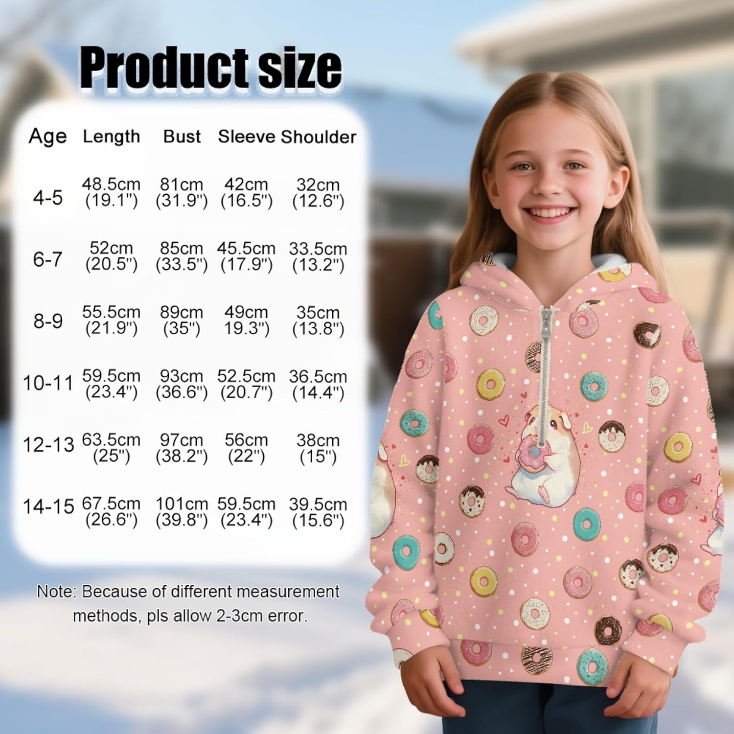 Girl Half Zip Fleece Hoodie Quarter Zip Pullover Sweatshirt Zip Up Holiday Hooded Sweatshirt For Jumping Running