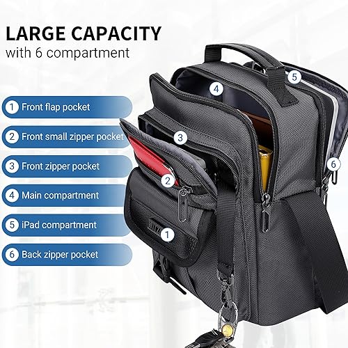 Miniatura 3 de WITZMAN Bolsos cruzados para hombre, bolso de hombro de viaje, ligero, bolso pequeño casual para trabajo, viajes