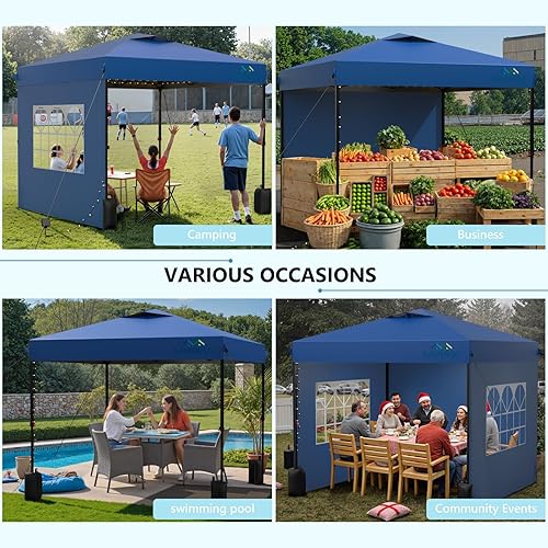 Miniatura 9 de Tienda de campaña desplegable de 12 x 12 pulgadas con 3 paredes laterales, toldo fácil de montar, refugio instantáneo comercial, tienda de campaña