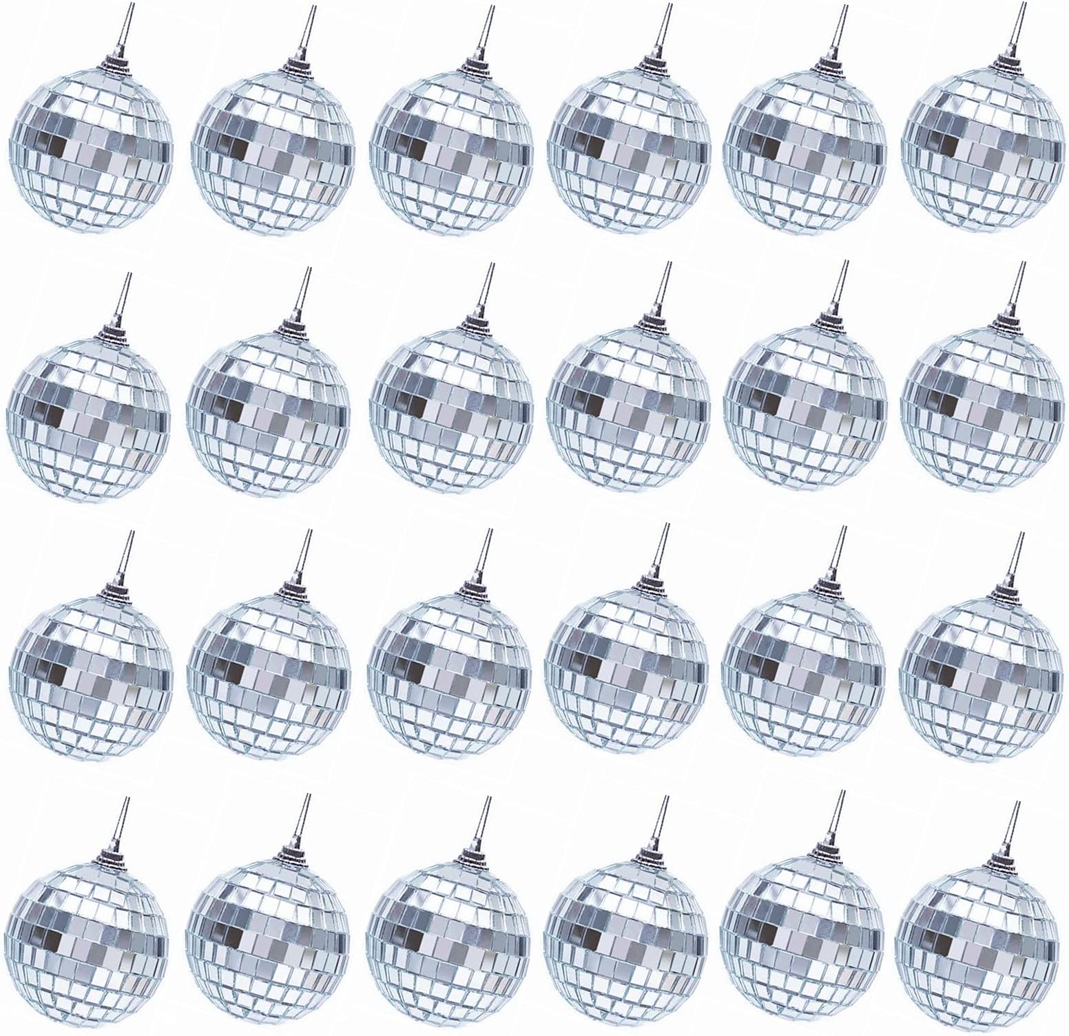 Halloween Hanging Decor Set – 4 Witch Hats & 4 Disco Balls With String & Pins For Party & Home - View #10