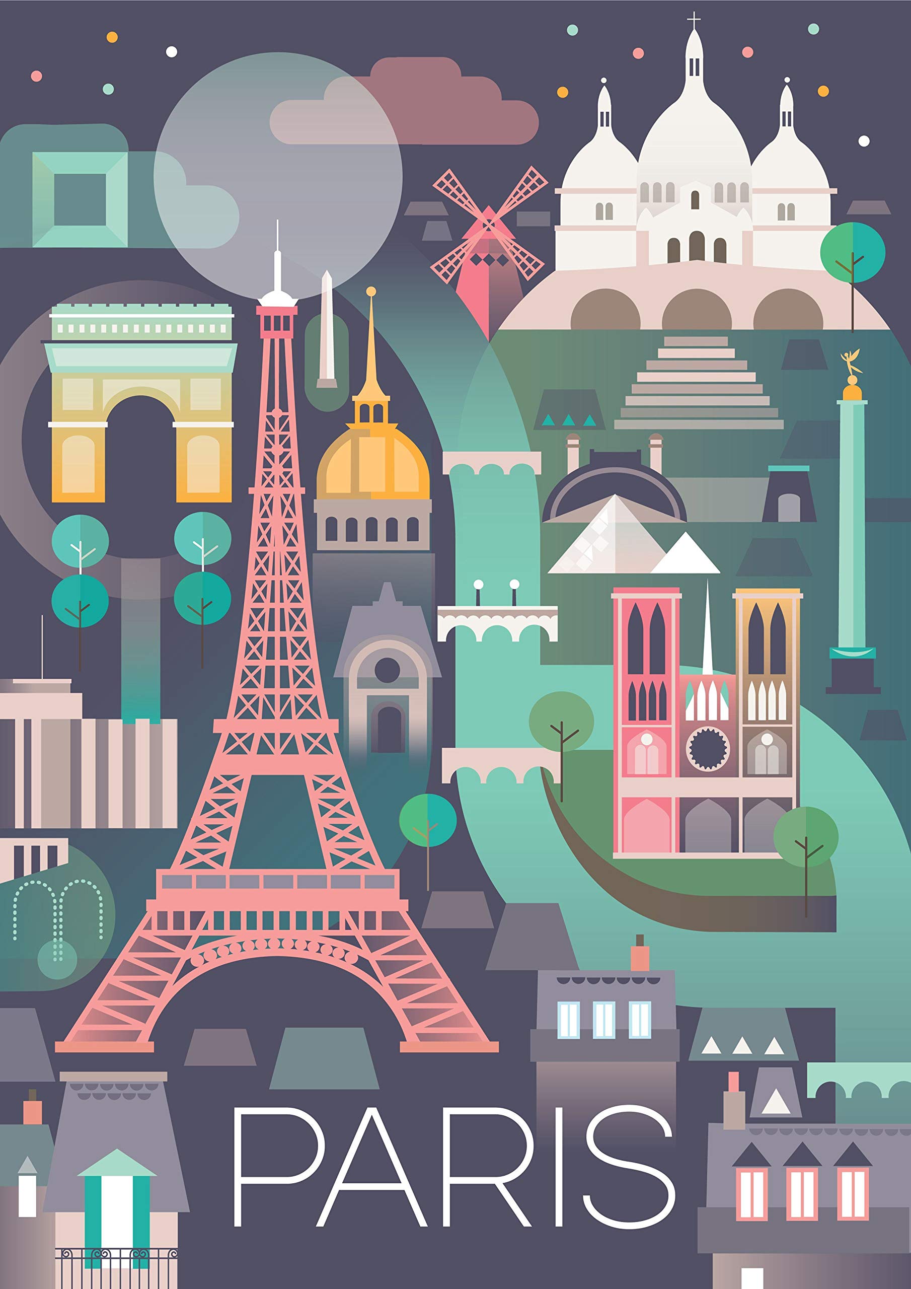 RPW Paris Vintage Railway Travel Poster Art Print A3 42 x 30cm