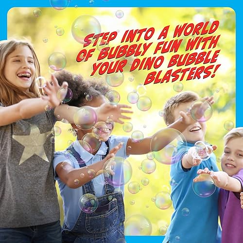Miniatura 8 de Pistolas de burbujas de dinosaurio para niños, paquete de 2, pistola de burbujas, lanzador, soplador, máquina para niños y niñas, juguetes geniales