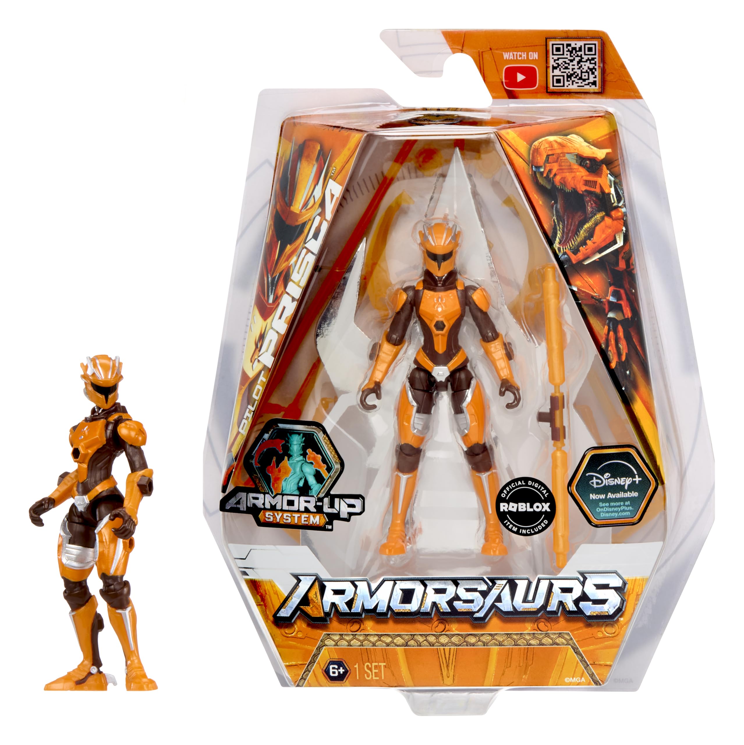 Armorsaurs Raptor Pilot Prisca Silva - 9.5cm Poseable Action Figure with Interchangeable Armour Pieces and Transforming Accessory, Suitable for Children Ages 6+ โ image 1