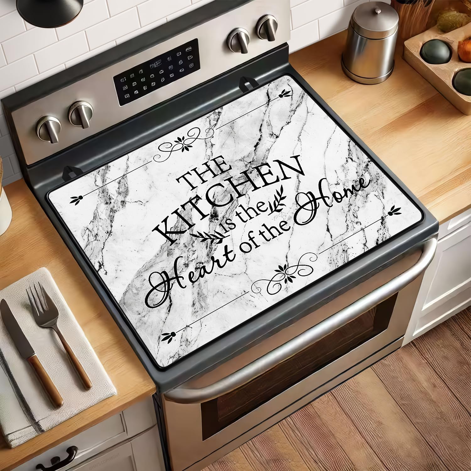 Stove Top Covers for Electric Stove, Foldable Heat Resistant Anti-scratch Glass Induction Cooktop Protector, Oven Cover, Dish Drying Mat, Range Cover, 28.5x20.5 inch, Extra Thick Rubber Mat