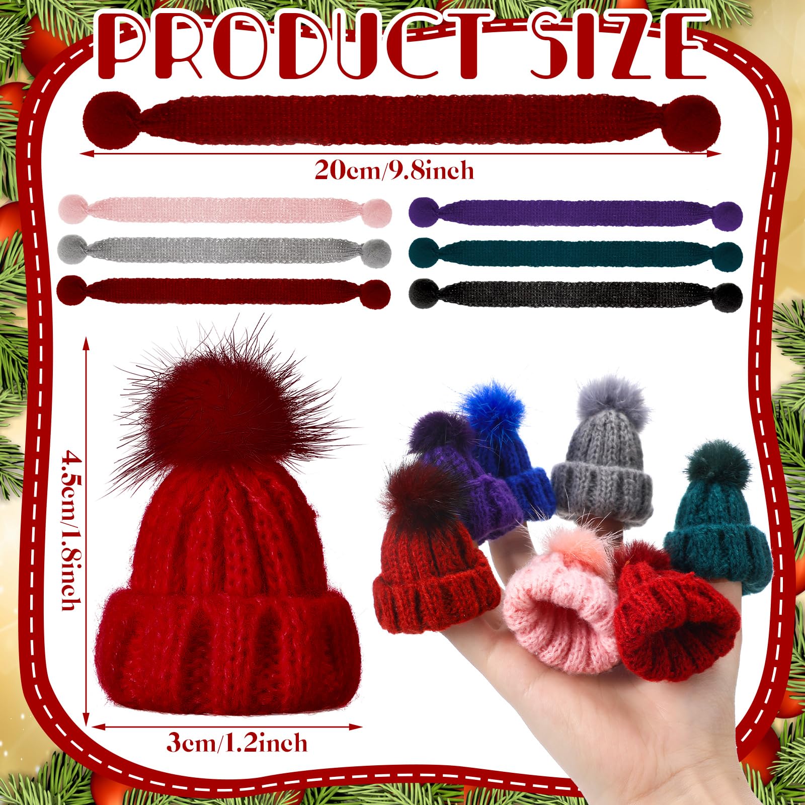 Lot De 12 Mini Bonnets Et Foulards De Noël Pour Poupées, Bouteilles Et Décorations Festives