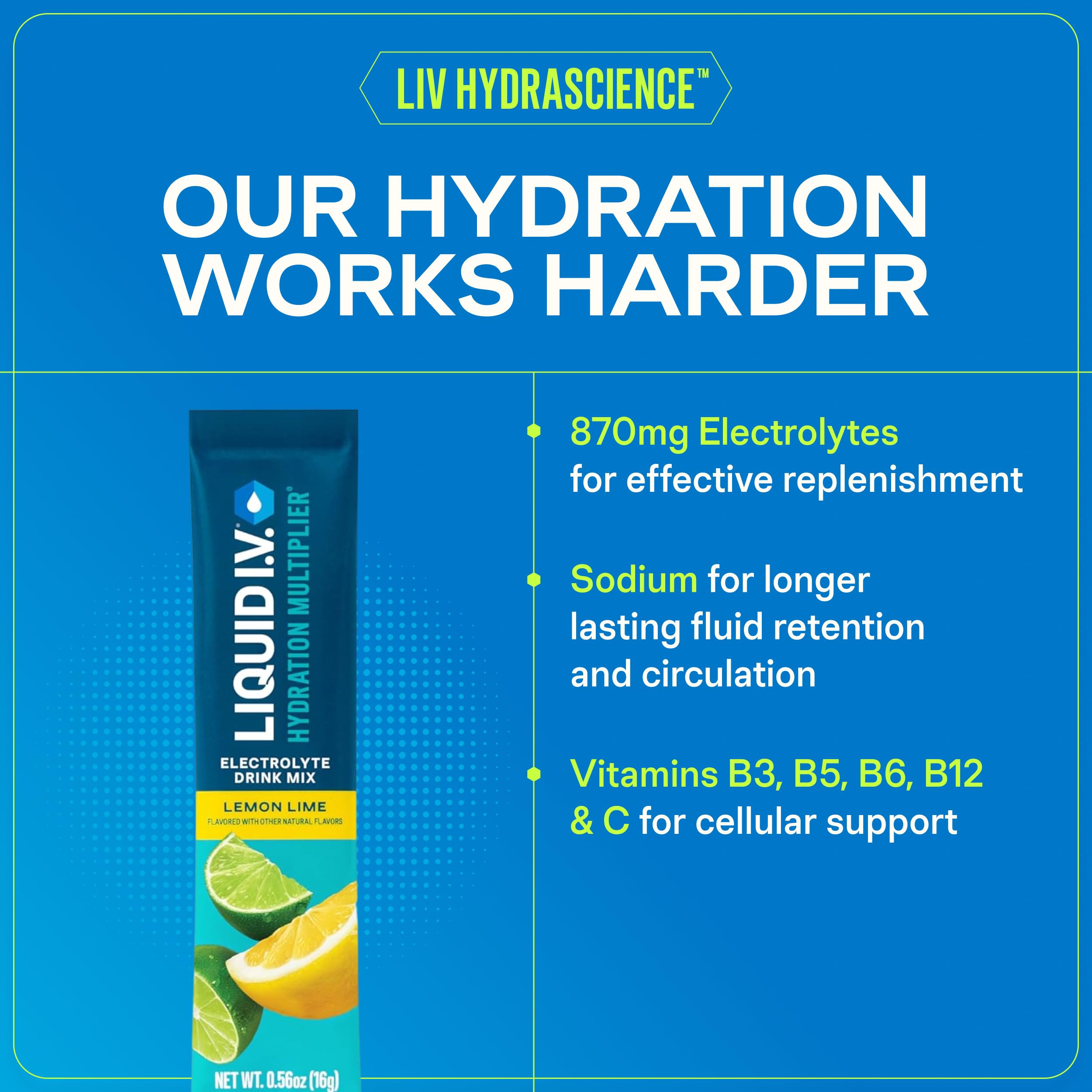 Liquid I.V. Multiplicador de hidratación - Sandía - Paquetes de polvo de hidratación | Mezcla de bebidas electrolíticas | Palo de una sola porción fácil de abrir | Sin OGM