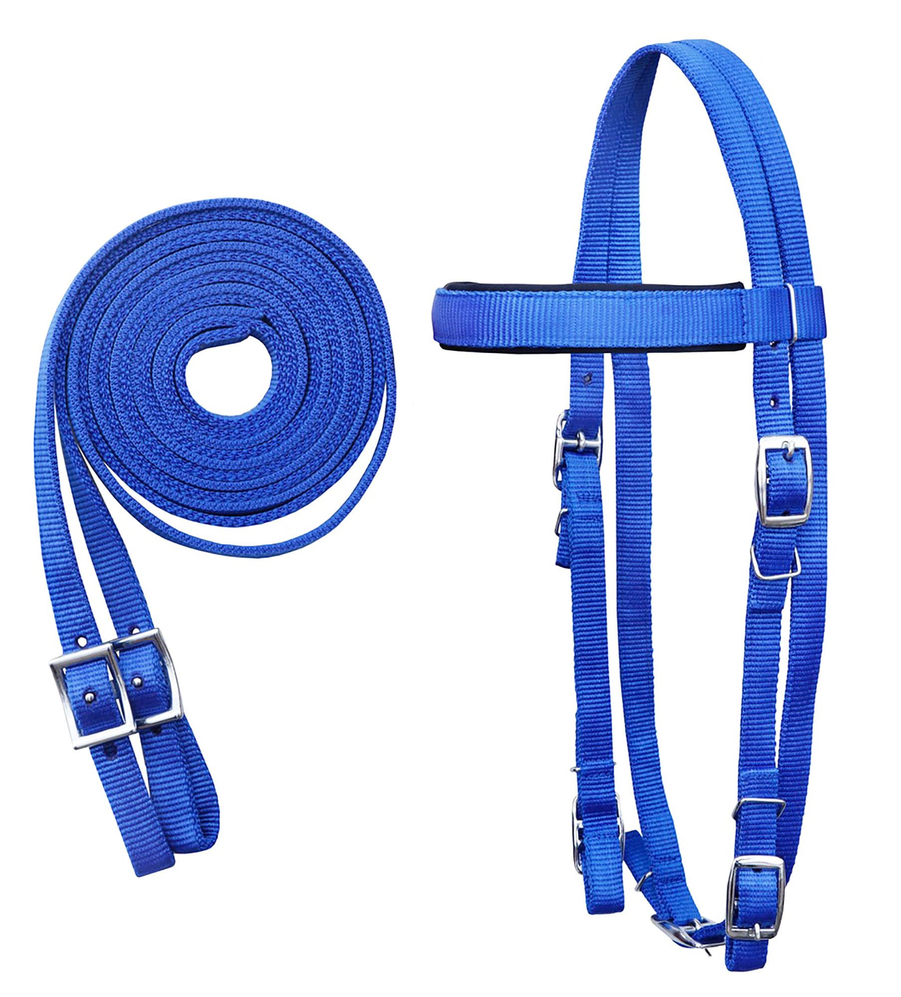 CHALLENGER Horse Western 3-Piece Nylon Bridle Breast Collar Reins Tack Set 601J02RB-F