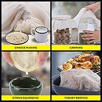 Vista 4 de Sufaniq Paños de queso, grado 100 (9 pies cuadrados) 100% algodón puro reutilizable, tela ultrafina sin blanquear, paño de muselina de mantequilla