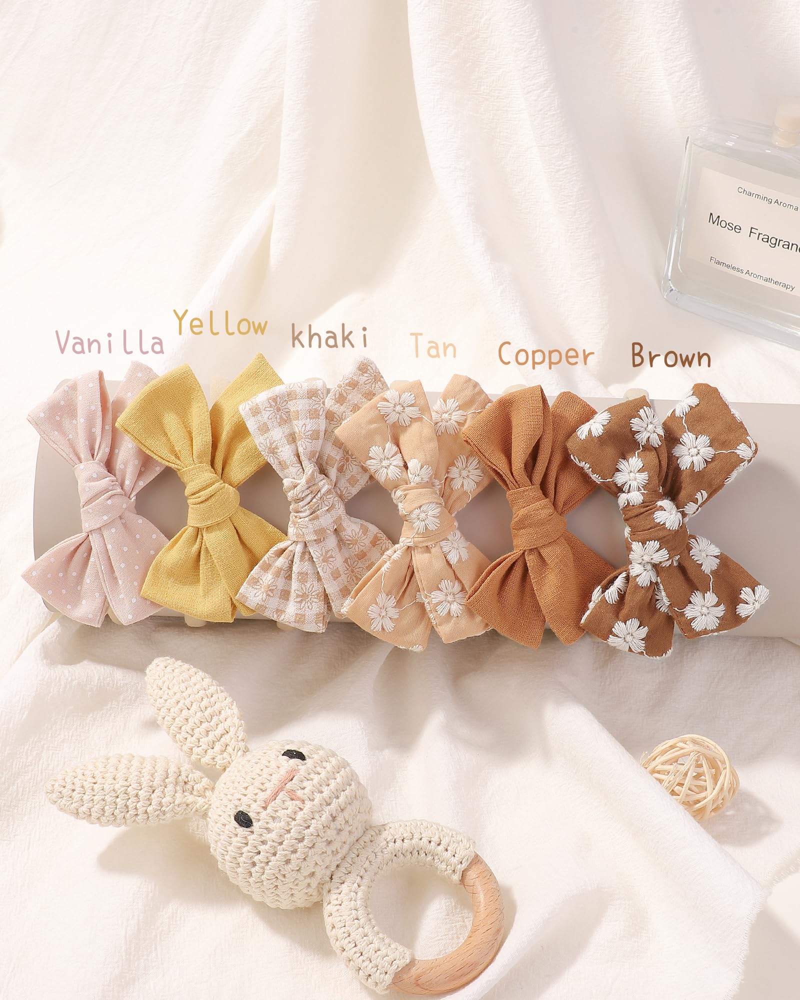 Haarschleifen für Babys, Mädchen, Nylon, Leinen, handgefertigt, Haarschmuck für Neugeborene, Kleinkinder, kleine Mädchen und Kinder, 8,9 cm, 10 Stück